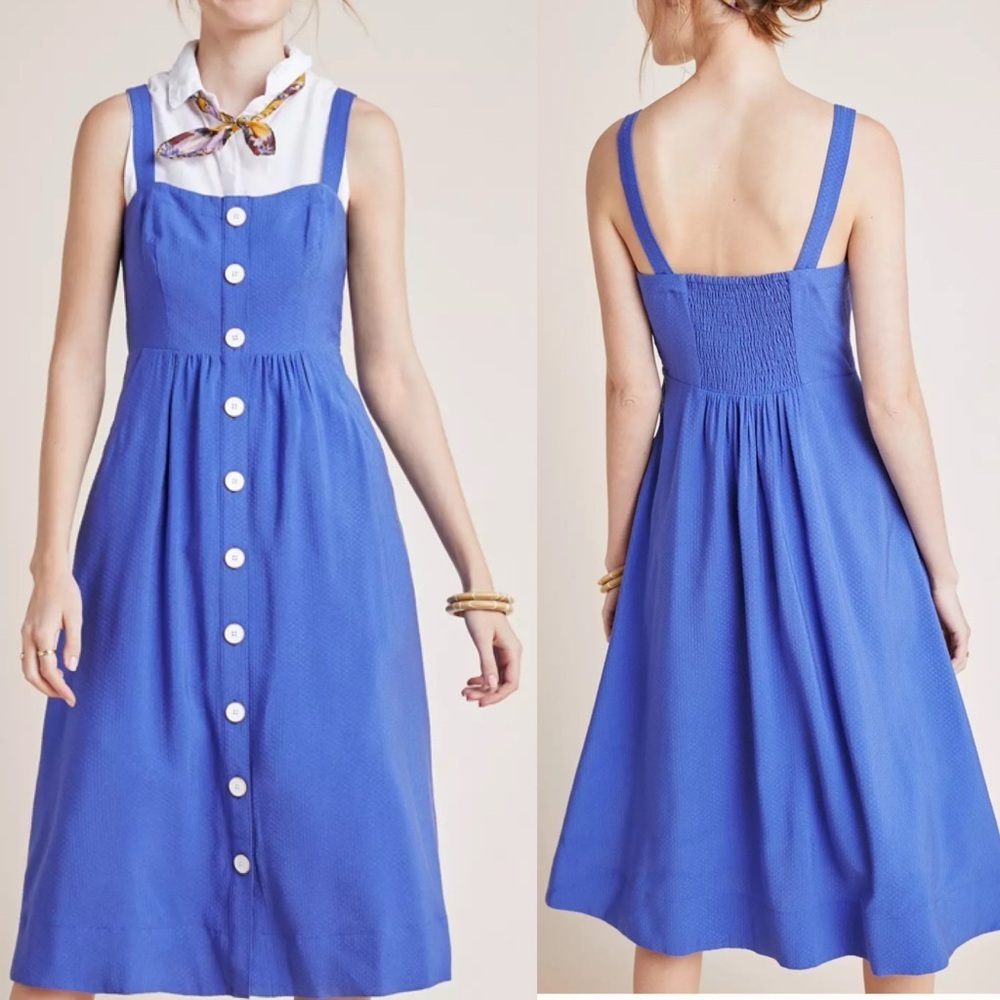 Maeve Anthropologie Rosemary Blue Sun Dress